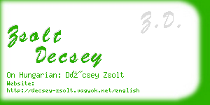 zsolt decsey business card